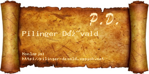 Pilinger Dévald névjegykártya